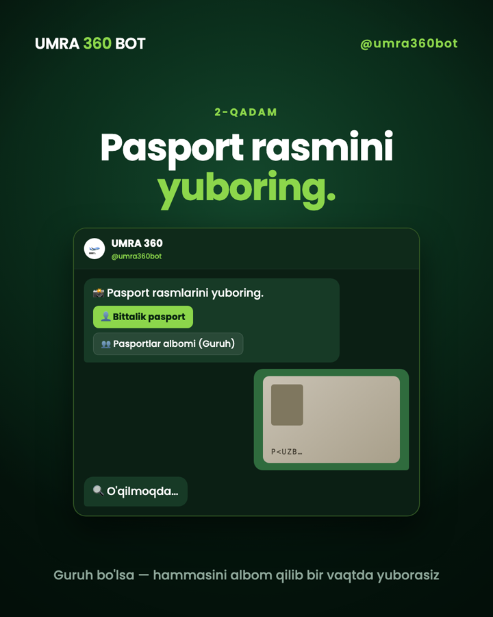 Pasport rasmini yuboradi